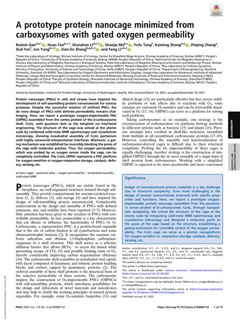 A prototype protein nanocage minimized from carboxysomes with .